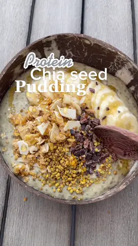 32g of protein 💪🏽 #chiaseedpudding #breakfastideas #healthyrecipes #UnsealTheMeal #fyp