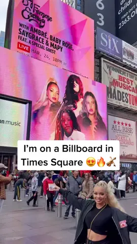 Wow! I’m on a Billboard in Times Square!! 😍🙌🏽❤️‍🔥 Dreams come true! ✨ #NYC #Mapy #ViolinQueen 👑 #fyp #foryou #hiphop #hiphopviolinist #violin #pourtoi