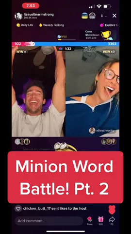 Auslie Minion word challenge! 😂 pt. 2 #auslie #minions #wordchallenge @austintarmstrong @allieschnacky