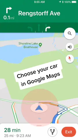 Tap the blue dot or arrow in driving navigation mode to choose a car in Google Maps. Vroom vroom 🚘 #GoogleMaps #TipTok #ChooseYourCar