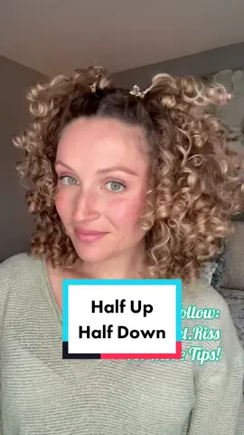 Cute Half Up, Half Down curly hairstyle ☺️ #halfuphalfdown #curlyhairupdo #curlyhairtutorial
