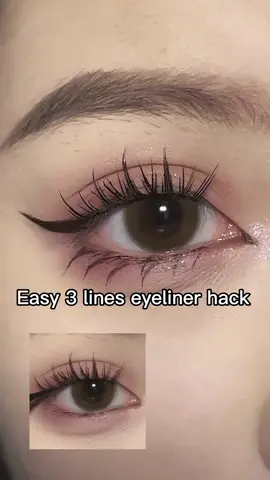 Easy 3 lines eyeliner hack#eyelinertutorial #eyelinerhack #Eyeliner