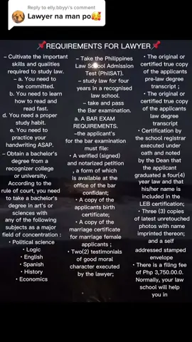 Reply to @elly.bbyy REQUIREMENTS FOR LAWYER👨‍⚖️Wait for part 2😊