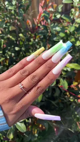 Inspo on ig! But the bright pastels❤️‍🔥 #nailart #nailtechs #springnails #pressonnails #bodycare