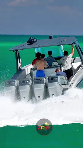 Midnight Express powered by Quad Mercury 450R exiting Haulover Inlet. #boatzone #haulover