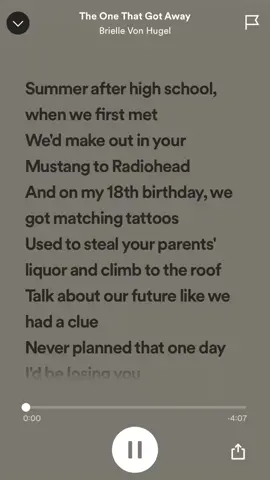 The One That Got Away - Brielle Von Hugel #music #fypシ #foryoupage #musicrecommendations #fype #foryou #fyp #lyrics