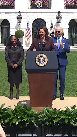 Vice Pres. Harris kicks off the historic Supreme Court confirmation with our three favorite words 😍 #goodmorningamerica #vp #kamalaharris #supremecourt #biden #katanjibrownjackson