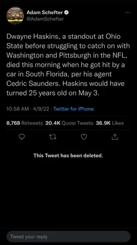 Sports media needs to start being held accountable for their actions.. this is absolutely shameful #nfl #sports #dwaynehaskins #rip