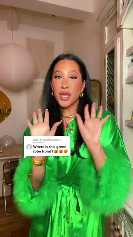 Reply to @judithbluedith  I’ll take a green silk robe with feather sleeves any day🔥💚 #amazonfinds #amazonfashion #amazonfashionfinds #styleinspo #styleinspiration #fashion