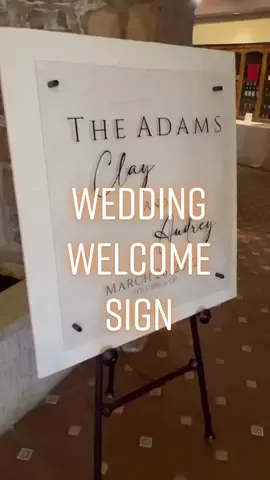 Wedding DIY welcome sign🤍 one of my favorite projects from the wedding. #weddingtiktok #weddingsignage #weddingwelcomesign #weddingDIY #welcomesign