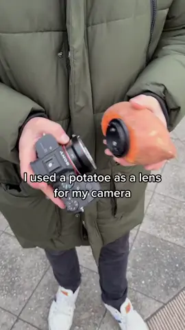 I made a diy lens out of a potato 😅 #photography #tutorial #DIY