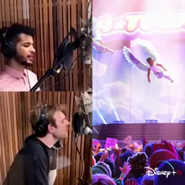 We can't hear you 👂 🎶 You want it? I want it! 🎶 Get another #behindthescenes look at the #4TOWN voice cast @Jordan Fisher, @FINNEAS, @Topher Ngo, @JOSH LEVI, and @Grayson Villanueva in the recording booth. Turn it up #4Townies 🔊 U Know What's Up! #TurningRed is now streaming on @disneyplus!! #DisneyMusic #4town4eva