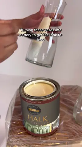 You don’t need to spend big money to look like big money 💸 Here’s an easy way to turn any glass vase into a pottery dupe. #Behr #DIYcoach