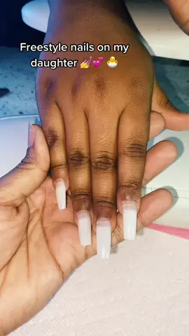 Did my daughters first set of nails #fyp #nailsartvideos #naildesigns #freestylenails #nailsoftiktok💅 #bronxnailtech #nailsartvideos #foryoupage #foryourpage #fyppppppppppppppppppppppp @ciciz nails