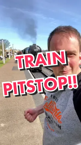 Steam Train Pitstop!! (I GET WET!) #truckertim #fyp #trains