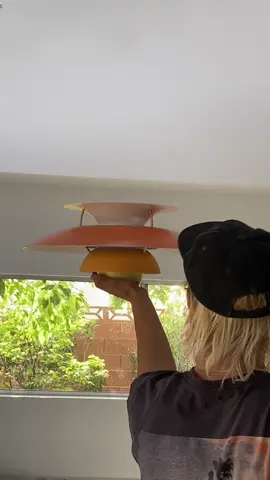 Our lights finally came for our remodel home!! So obsessed I love the orange 🥲🧡  #remodel #midcenturymodern #interiordesign