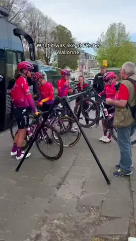 On the ground with Team SDWorx at Flèche Wallonne #women #procycling #cycling