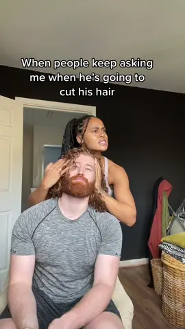 The answer is.. not yet 😂🤩  #gingerhair #longhairmen #blackgirlmagic #knotlessbraids #interacialcouple #eBayWintern #sustainablefashion #foryoupage #fyp #foryou