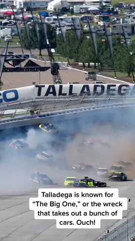 Talladega is the fastest track on the #nascar circuit and produces the biggest #crashes of the year. Here are a few examples of the #carnage. #wreck #ouch