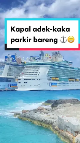Kapalnya parkir manjah ⚓️😁 #kapalpesiar #cruiseship #royalcaribbeaninternationalcruise #pelautindonesia #shiplife #fypシ