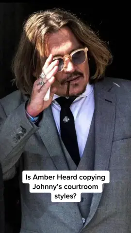 #AmberHeard is accused of playing mind games with #JohnnyDepp.  Is she copying his fashion?