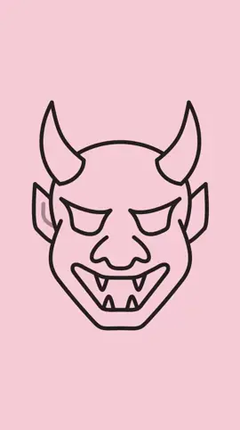 How to draw a demon Oni mask step by step | Easy drawing tutorial #drawing #howtodraw #easydrawing #oni #demon #mask #tutorial #tiktokart #fyp #sherrydrawings