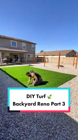 DIY backyard turf 🍃 #DIY #turf  #artificialgrass #steppingstones #backyardreno