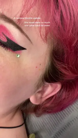 She is a funfetti cupcake 🌈 #facetattoo   #pmu #rainbowfreckles #fauxfreckles