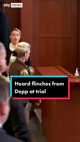 Amber Heard can be seen flinching away from Johnny Depp as he approaches. Heard has been giving evidence in the libel trial filed by her ex-husband, Depp #deppvheard #amberheard #johnnydepp #trial