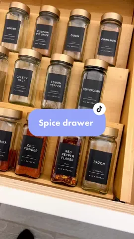 Organize my spice drawer with me! @misslizheart #kitchenorganization #organization #organizedhome