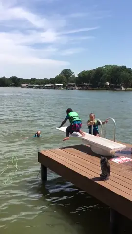 At least he was warned 😂😂 #fail #fails #failarmy #slipping #sliding #failed #comedy #funnyclip #divingboard #lakelife