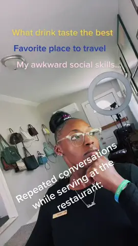 I have the same conversations at the restaurant like three times a week. I’m going to start wearing it on my forehead just to save myself some time #FindYourEdge #funnyvideos #fyp #foryoupage #viral
