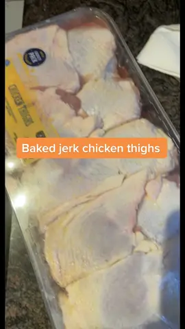 baked some jerk chicken thighs #jerkchicken #jamaicanfood #fyp #Foodie #Recipe #bakedchickenrecipe
