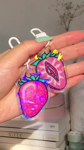 may is national strawberry month! 🍓 get some strawberries while they’re in season 😍 #Keychains #SmallBusiness