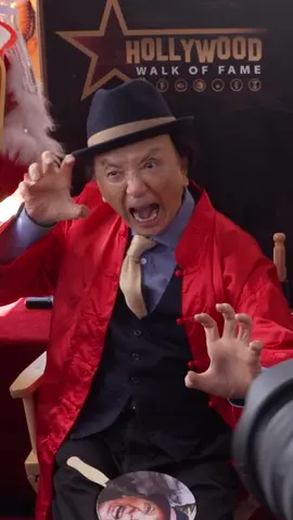 james hong does the lo pan at his hollywood walk of fame ceremony