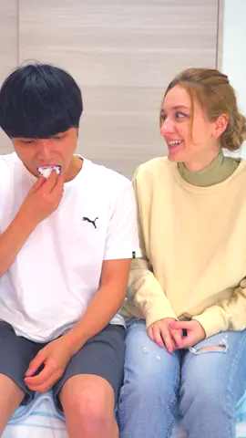 He tried to get revenge for my magic trick but… 🤢 #couple #comedy #magictrick #国際カップル #fun #fyp