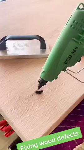 How to fix woodchip defects using melted plastic