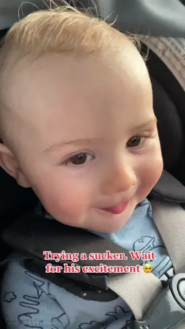 Trying a couple licks of a sucker today. 🥰 #cutebaby