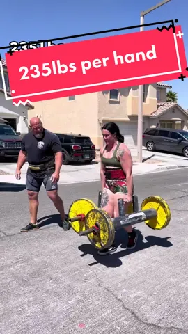 235lbs per hand farmers @nickbeststrongman_ @cerberusstrength @FLEO #strong #strongman #strongwoman #farmerscarry