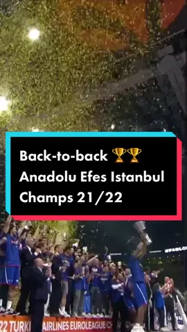 All they do is win 👀 back-to-back titles as Anadolu Efes Istanbul become the 21/22 Champions 🏆 🏆 #Champions #trophylift #euroleague #f4glory #backtoback #anadoluefes #highlights #congrats #lift #final