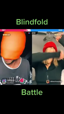 Auslie blindfold battle! 🅰️🦋 #auslie #austinandallie #blindfoldbattle @Austin @Allie