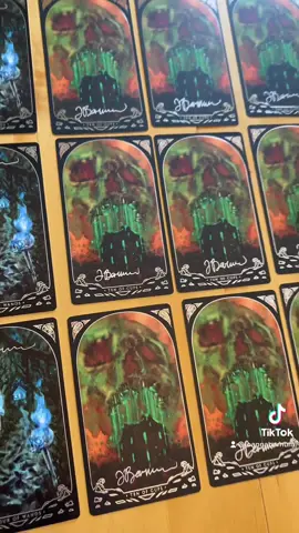 Signing the cards I illustrated for the Corrupted Tarot from Wyrmwood Gaming! #tarot #wyrmwoodgaming #corruptedtarot #darkart #tarotart #darktarot #tarotillustration