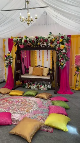 Full setup from Aneela’s dholki #dholki #desserttable #eventdecor #events #dholkinight #mehndinight😍 #events #fyp