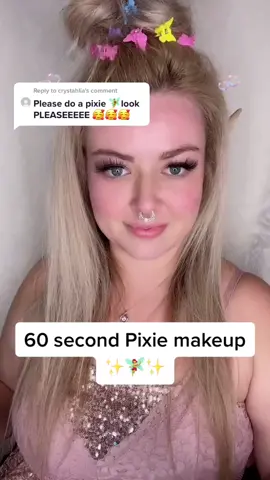 60 second pixie makeup look #facepainter #60secondfacepaint #fairy #fairymakeup #speedpaint #challenge #facepaintchallenge #reddingca #costumemakeup