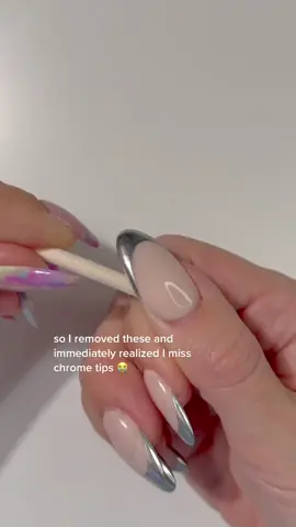 Peelable 8/10 but I want my chrome tips back 🥲 #peeloffnails #nails #nailvideos #nailart