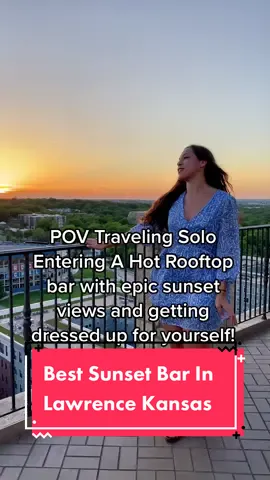 Found the best rooftop bar and views @eXplore Lawrence and wore a dress I got after shopping on Massachusetts Street and felt so fresh! #lawrencekansas #kansastravel #rooftopbars #solotraveler #solotravel #kansastiktok #rooftopviews #solotravelwoman