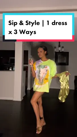 New series alert!! #sipnstyle with me ✨🥂 featuring this Gorg dress styled 3 ways! Grab your drink of choice and LETS GET DRESSED! Follow for more style tips! #fyp #MakeASplash #styletips #styleinspo #springfashion2022