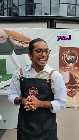 BEST SALESMAN! 💁🏽‍♂️.Did you know that Malaysia is the FIRST country selling this Nescafé GOLD Cappuccino Ice Cream? First in the world! .I was a little skeptical at first (not a big fan of coffee), but I actually don't even like it, I REALLY love it! Try it out for yourself (it's not too sweet).i can be hired, just saying.