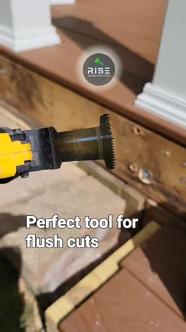 Multi Tool the the perfect tool for little flush cuts like this one!  #multitool #Dewalt #Milwaukee #riseconstructionus