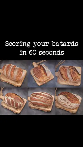 Scoring your batards in 60 seconds #sourdoughbread #sourdoughbreadbaking #scoringbread #sourdoughscoring #tutorial